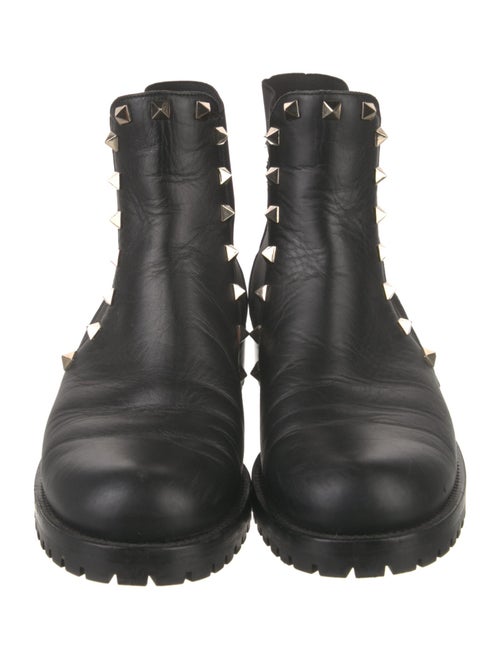 Valentino Rockstud Accents Leather Chelsea Boots
