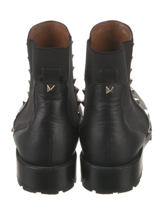 Valentino Rockstud Accents Leather Chelsea Boots