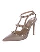 Valentino Rockstud Accents Leather T-Strap Pumps