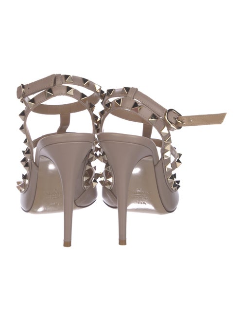 Valentino Rockstud Accents Leather T-Strap Pumps