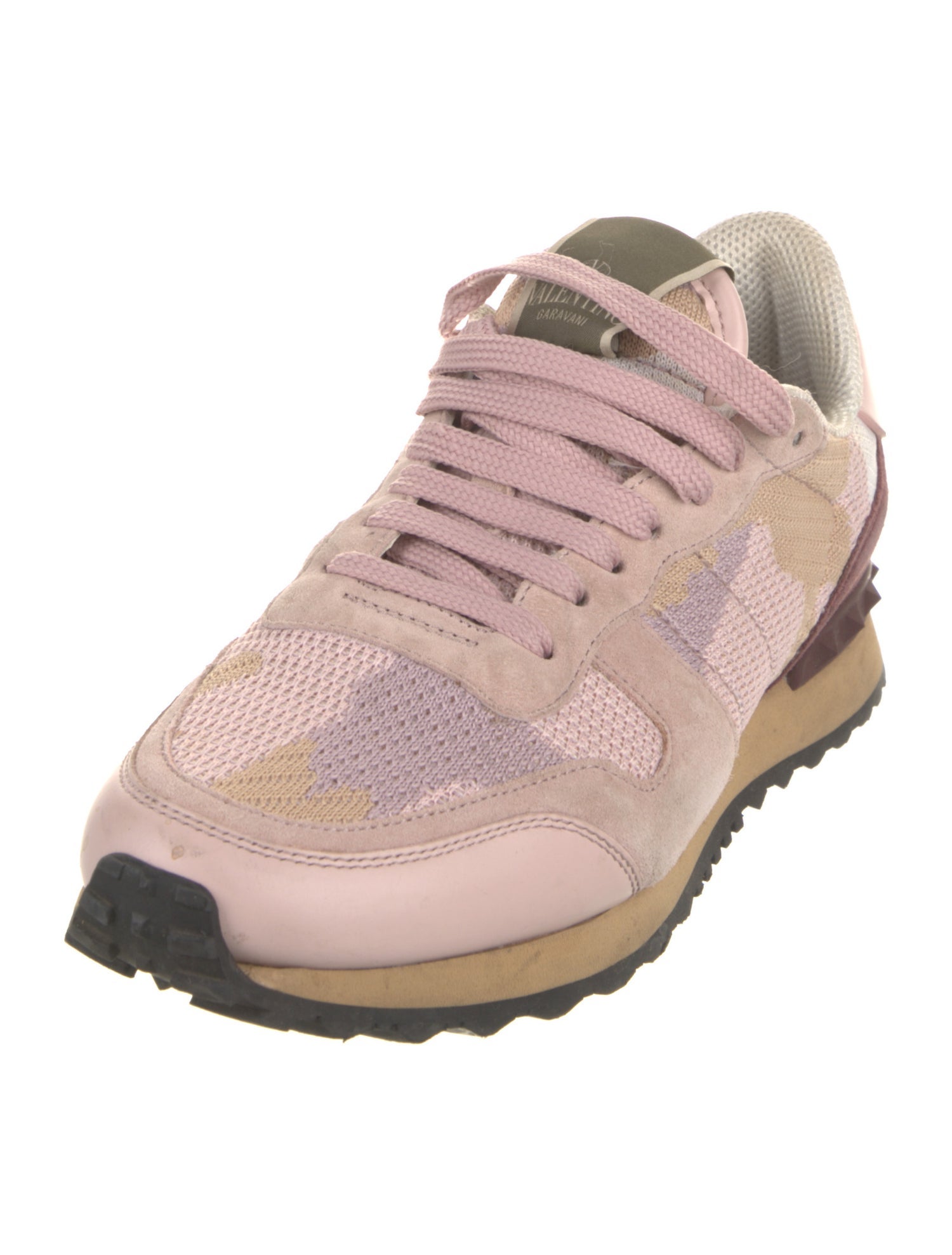 Valentino Rockstud Accents Mesh Athletic Sneakers