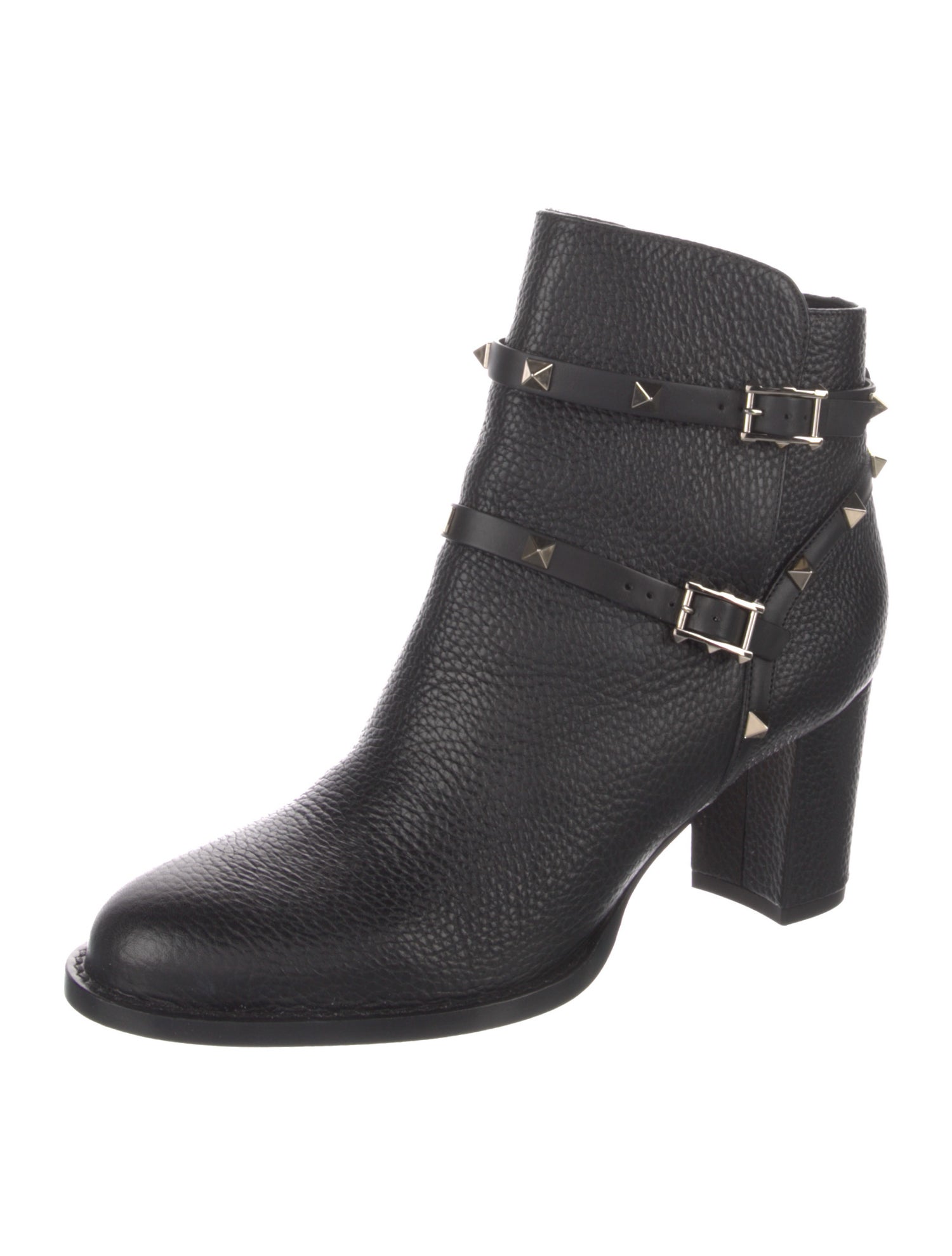 Valentino Rockstud Accents Leather Moto Boots w/ Tags