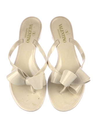 Valentino Rubber Bow Accents Slides