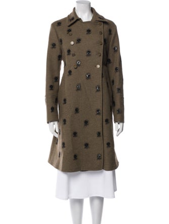 Valentino Wool Polka Dot Print Peacoat