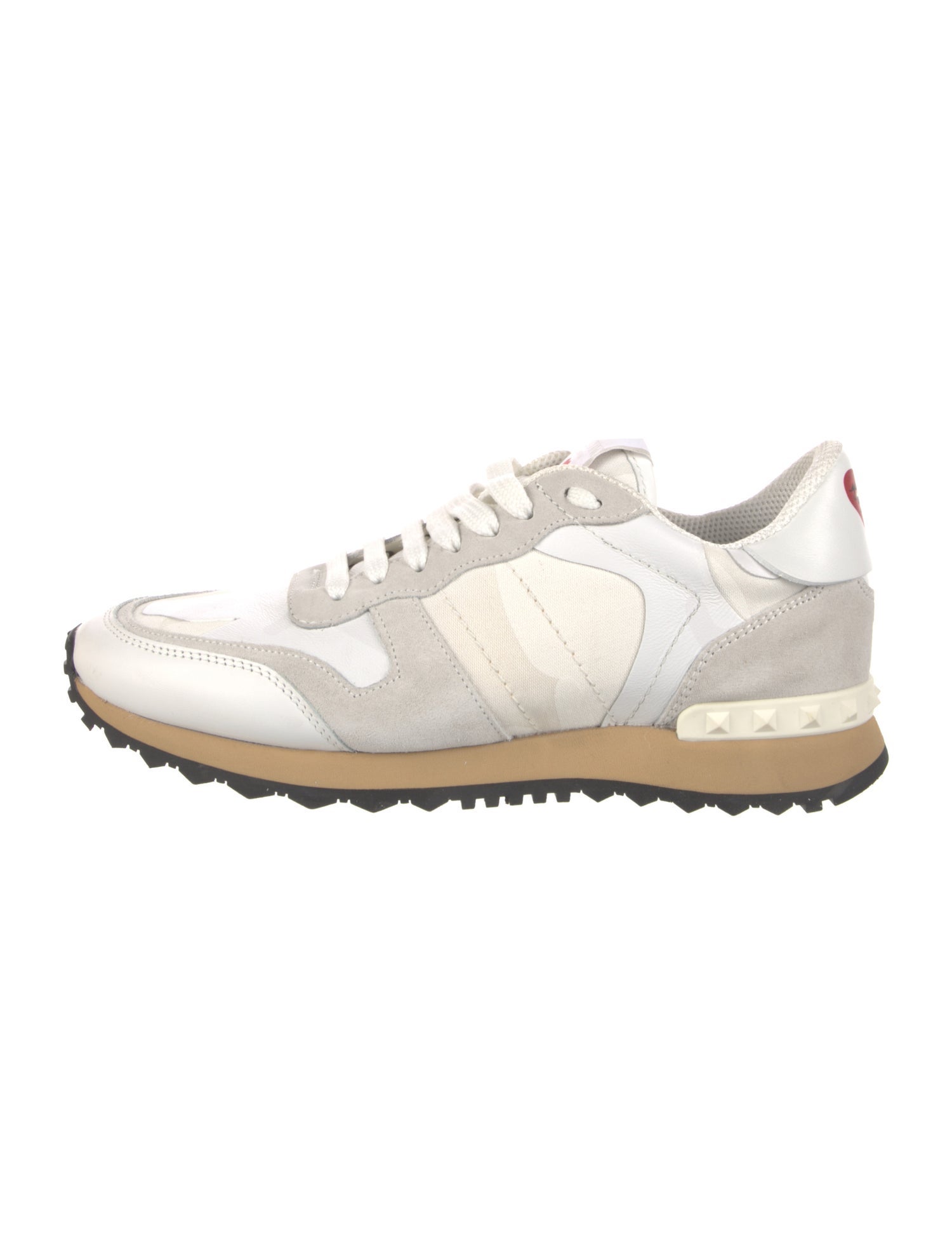 Valentino Rockstud Accents Leather Sneakers