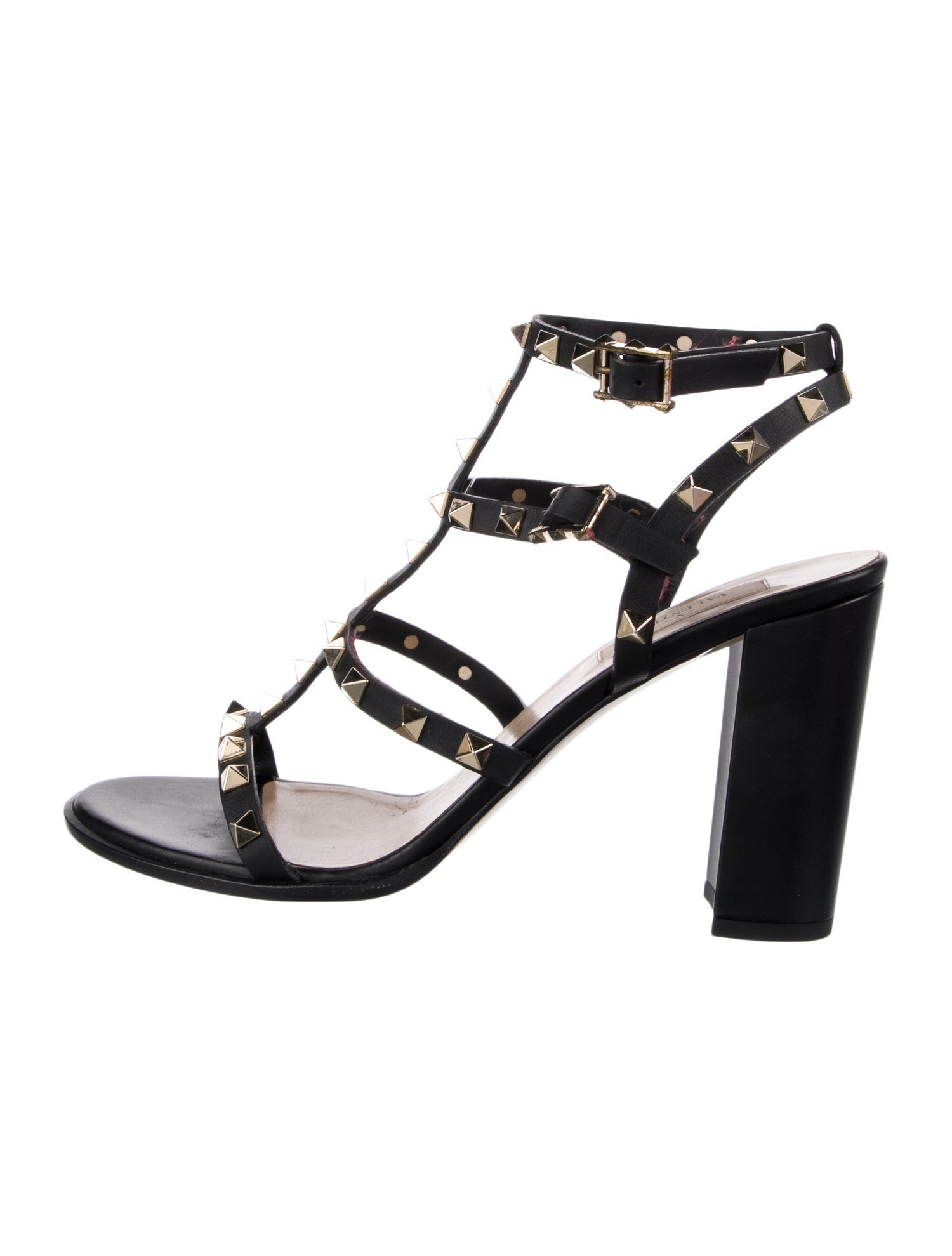Valentino Rockstud Accents Leather Gladiator Sandals