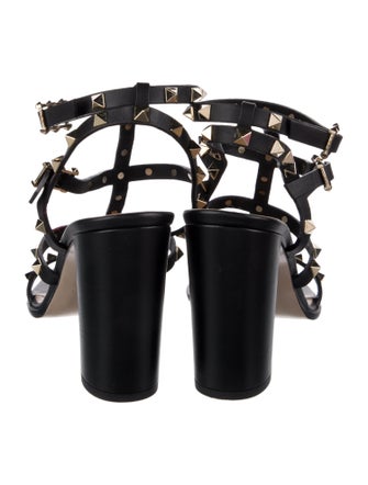 Valentino Rockstud Accents Leather Gladiator Sandals