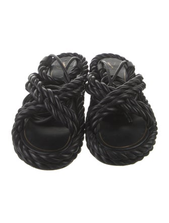 Valentino Leather Braided Accents Sandals