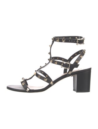 Valentino Rockstud Accents Leather Gladiator Sandals