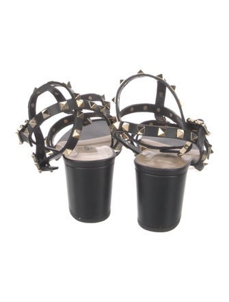 Valentino Rockstud Accents Leather Gladiator Sandals