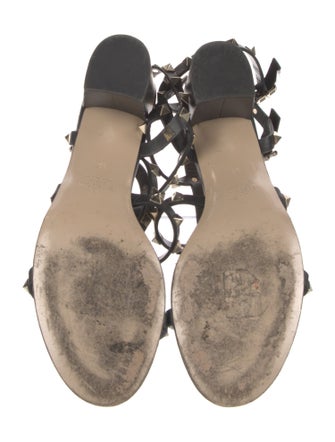 Valentino Rockstud Accents Leather Gladiator Sandals