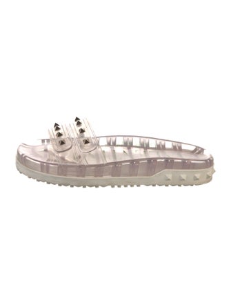 Valentino Rockstud Accents Rubber Slides