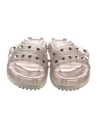 Valentino Rockstud Accents Rubber Slides