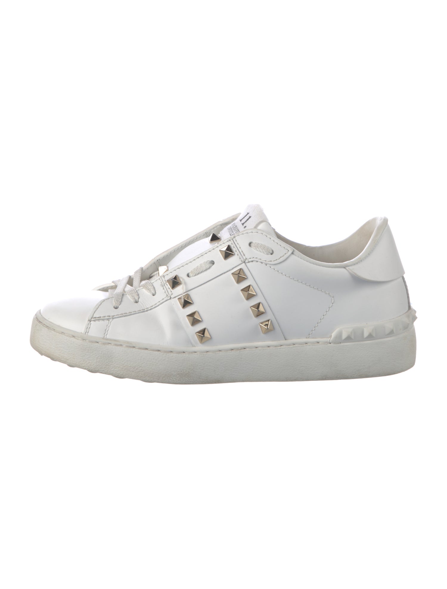 Valentino Rockstud Accents Leather Sneakers