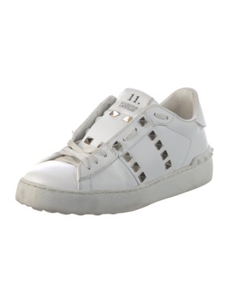 Valentino Rockstud Accents Leather Sneakers