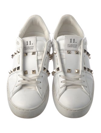 Valentino Rockstud Accents Leather Sneakers