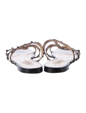 Valentino Rockstud Accents Leather Slides