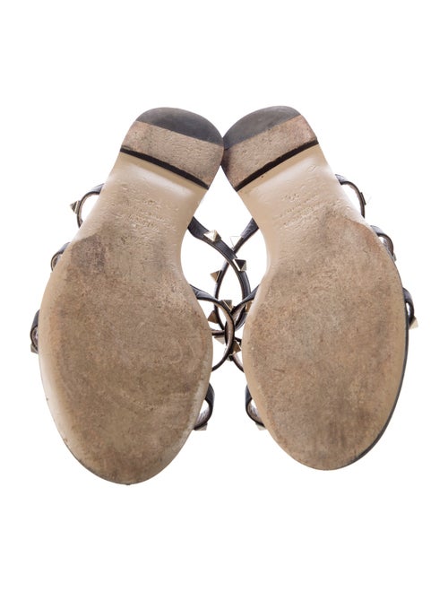 Valentino Rockstud Accents Leather Slides