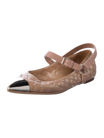 Valentino Rockstud Accents Leather Mary Jane Flats