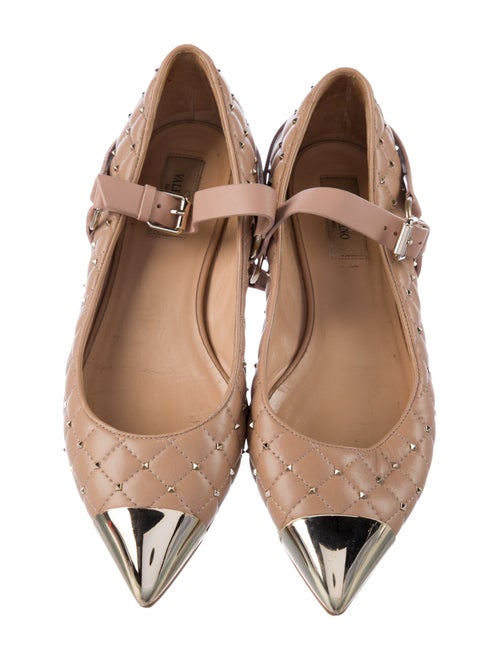 Valentino Rockstud Accents Leather Mary Jane Flats
