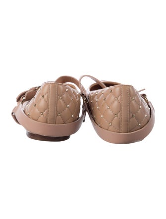Valentino Rockstud Accents Leather Mary Jane Flats