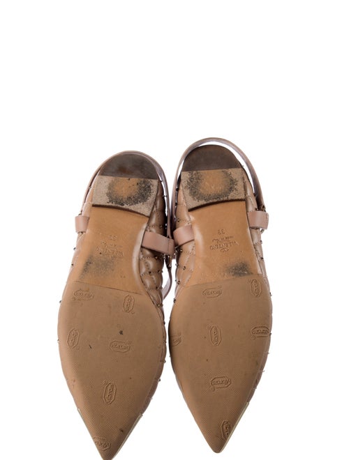 Valentino Rockstud Accents Leather Mary Jane Flats