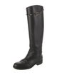Valentino Rockstud Accents Leather Riding Boots
