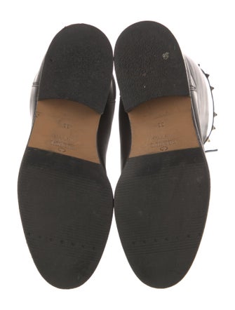 Valentino Rockstud Accents Leather Riding Boots