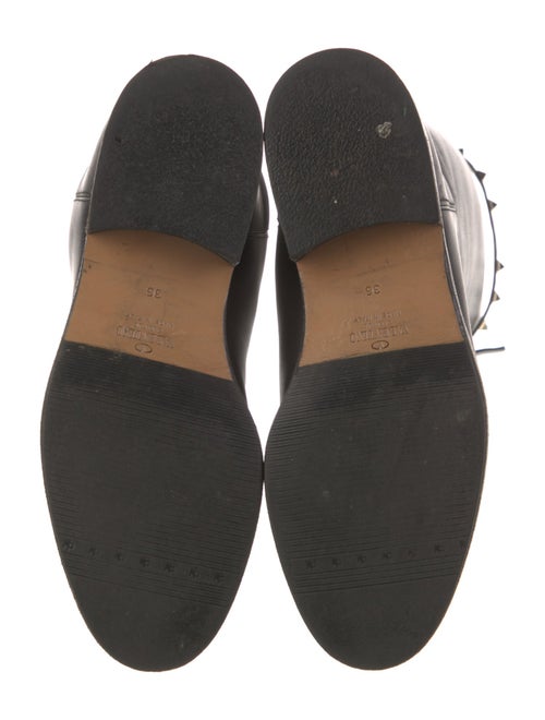 Valentino Rockstud Accents Leather Riding Boots