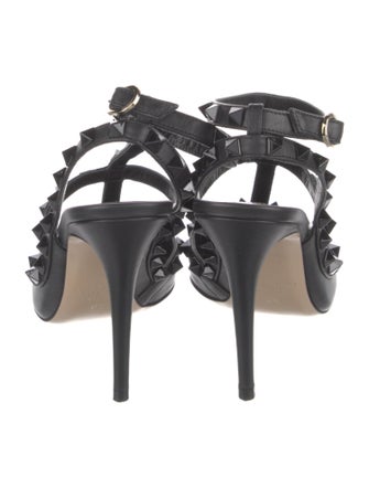 Valentino Rockstud Accents Leather T-Strap Pumps