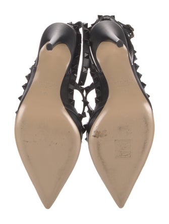 Valentino Rockstud Accents Leather T-Strap Pumps