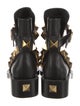 Valentino Leather Studded Accents Moto Boots