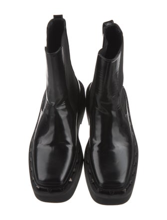 Valentino Rockstud Accents Patent Leather Chelsea Boots
