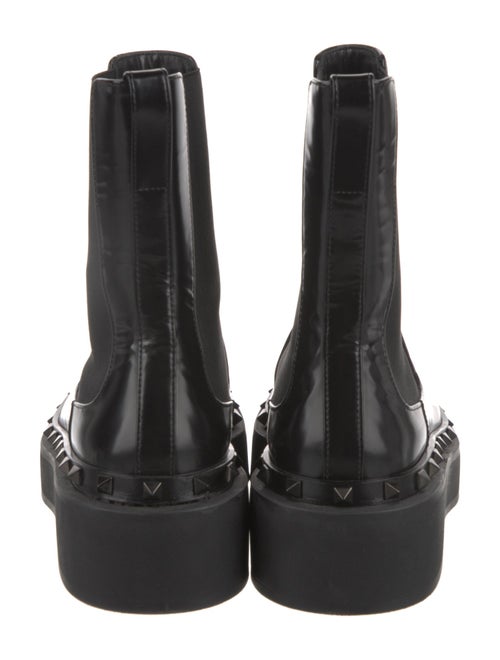 Valentino Rockstud Accents Patent Leather Chelsea Boots