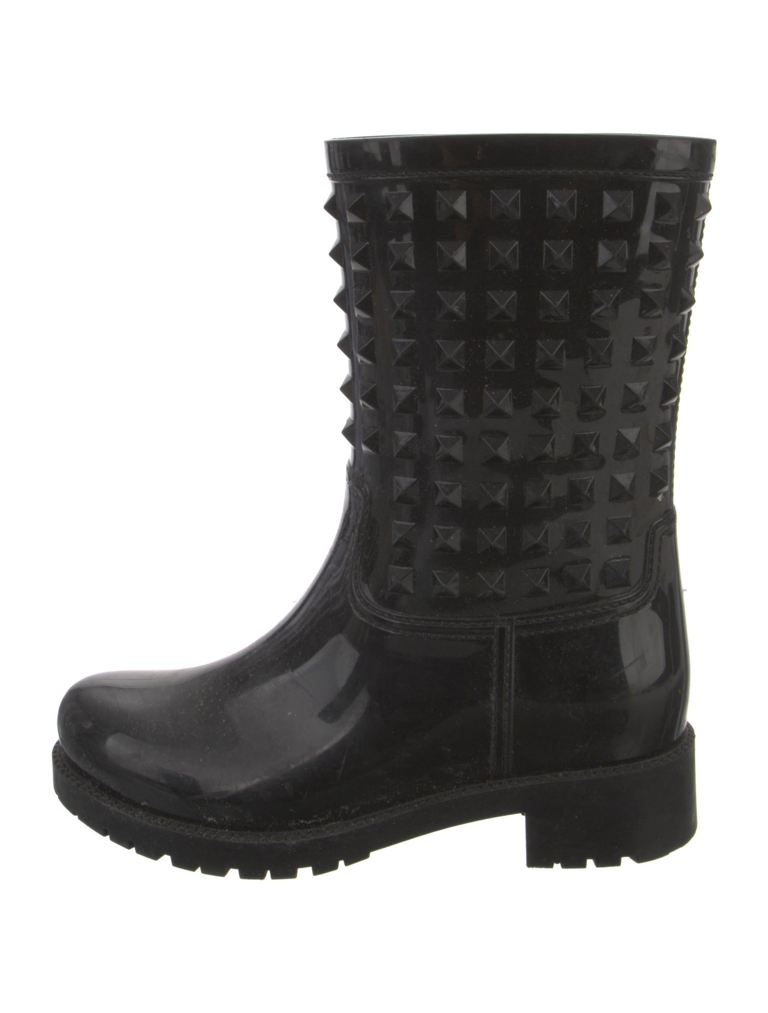 Valentino Rubber Studded Accents Rain Boots