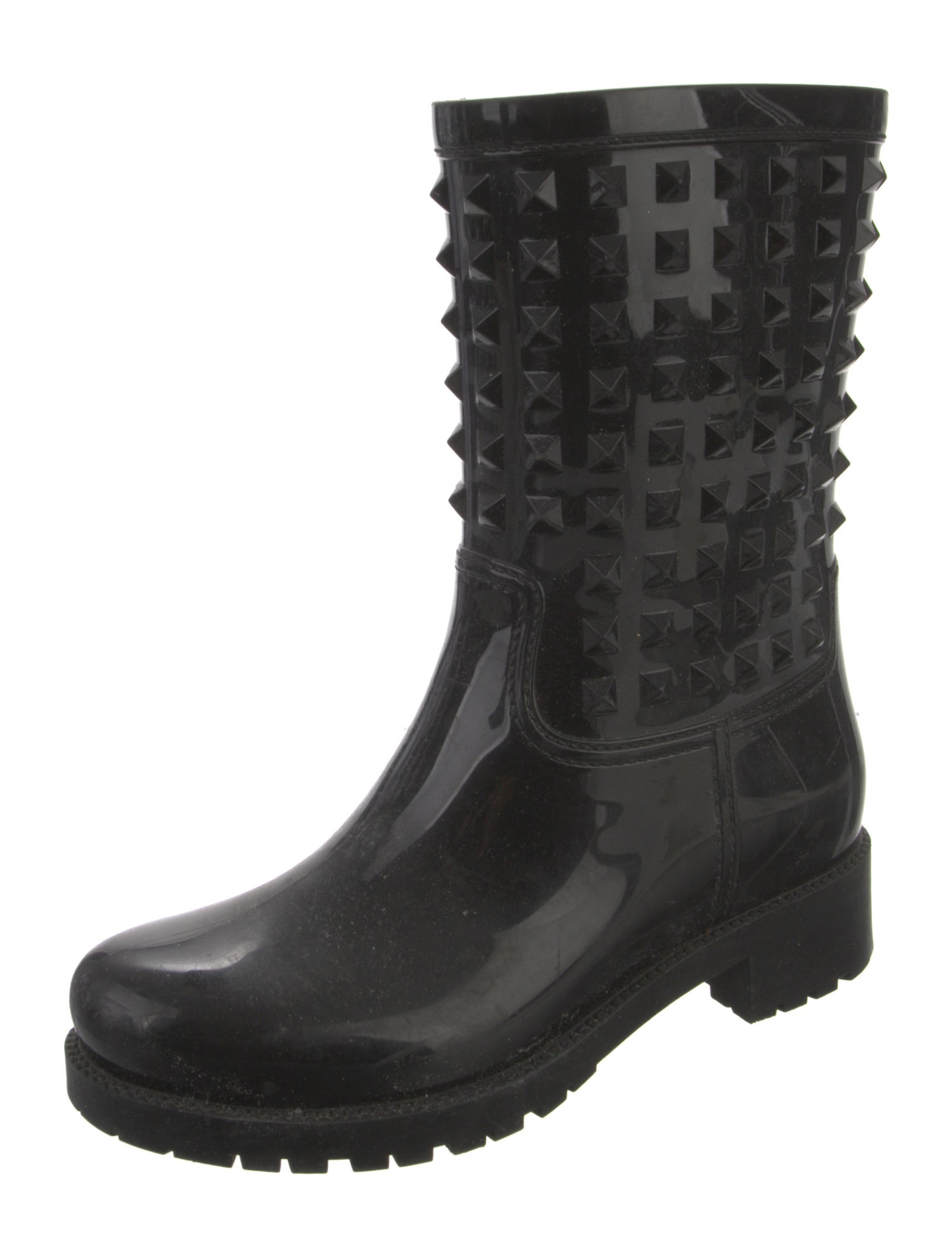 Valentino Rubber Studded Accents Rain Boots