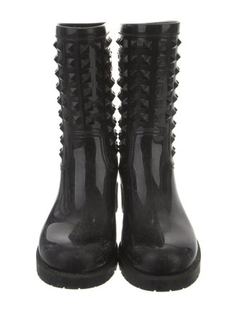 Valentino Rubber Studded Accents Rain Boots