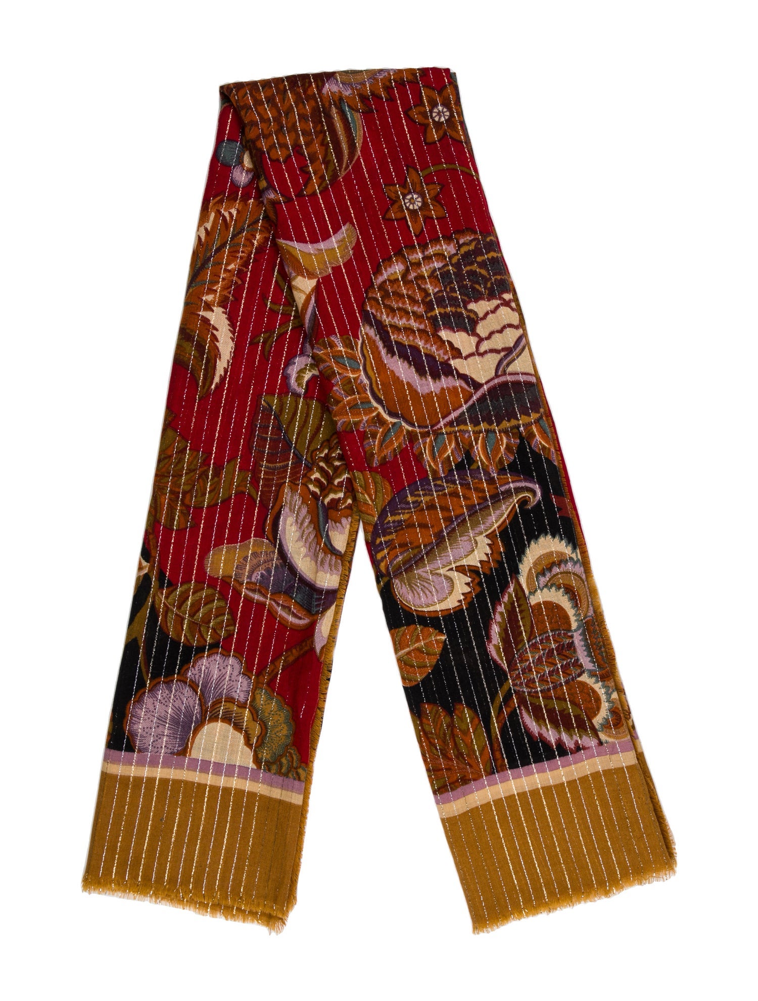 Valentino Wool Floral Print Scarf