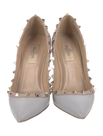 Valentino Rockstud Accents Leather Pumps