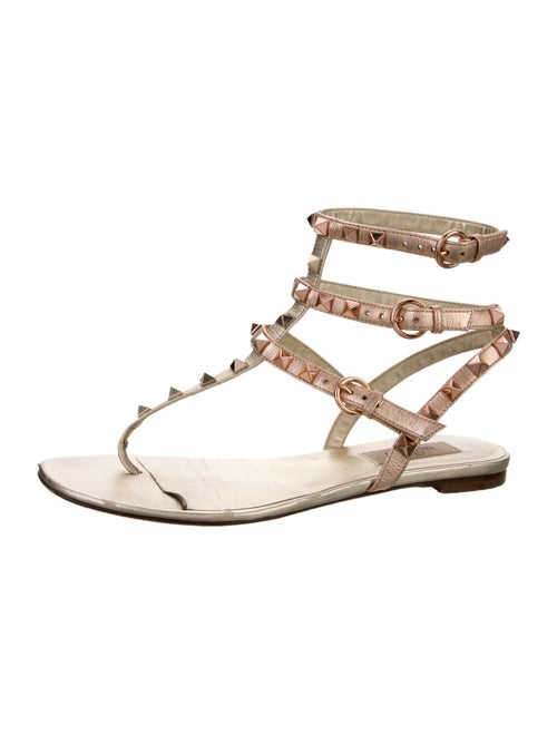 Valentino Rockstud Accents Leather Gladiator Sandals