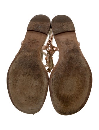 Valentino Rockstud Accents Leather Gladiator Sandals