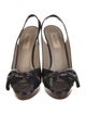 Valentino Patent Leather Bow Accents Slingback Sandals