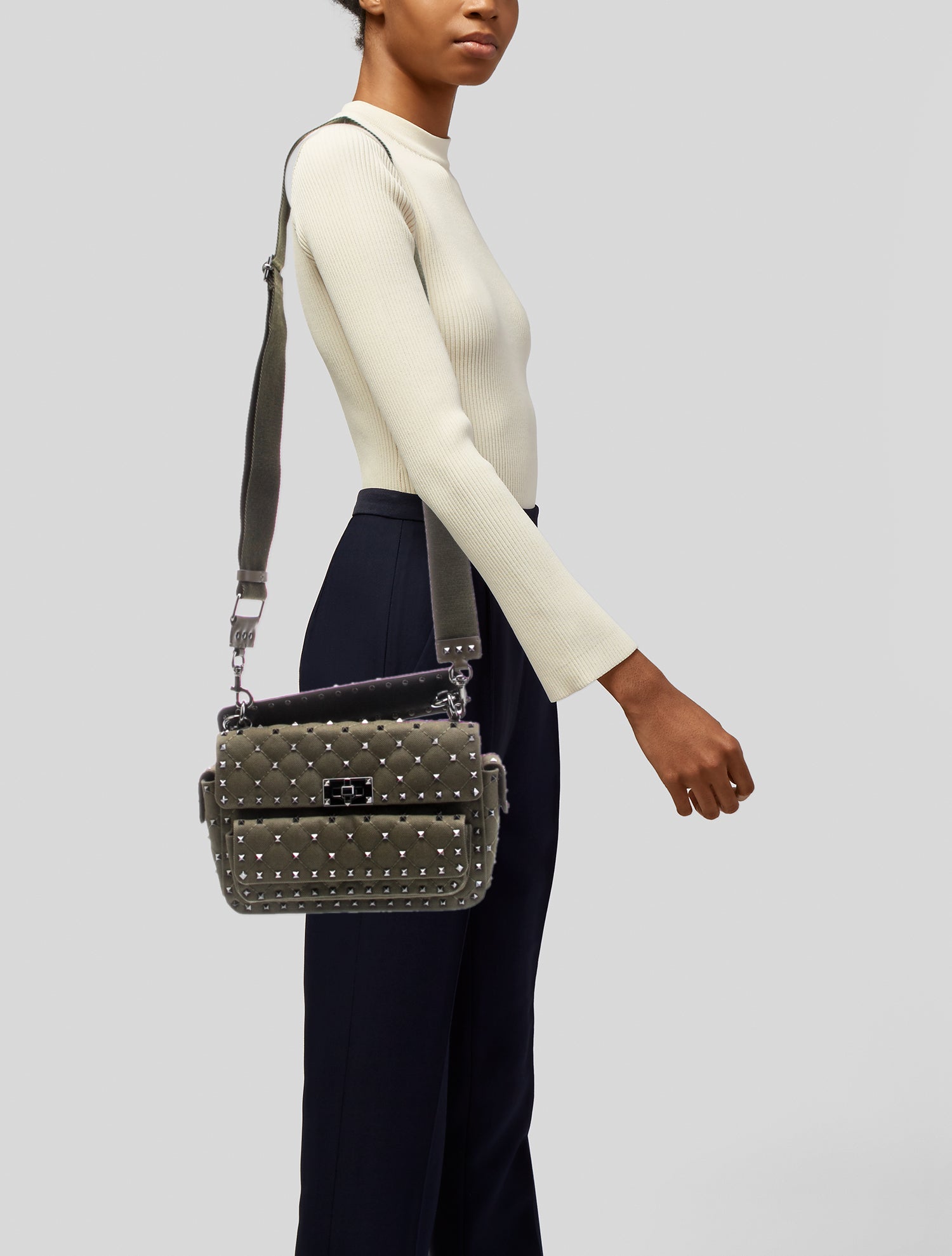 Valentino Rockstud Spike Messenger Bag