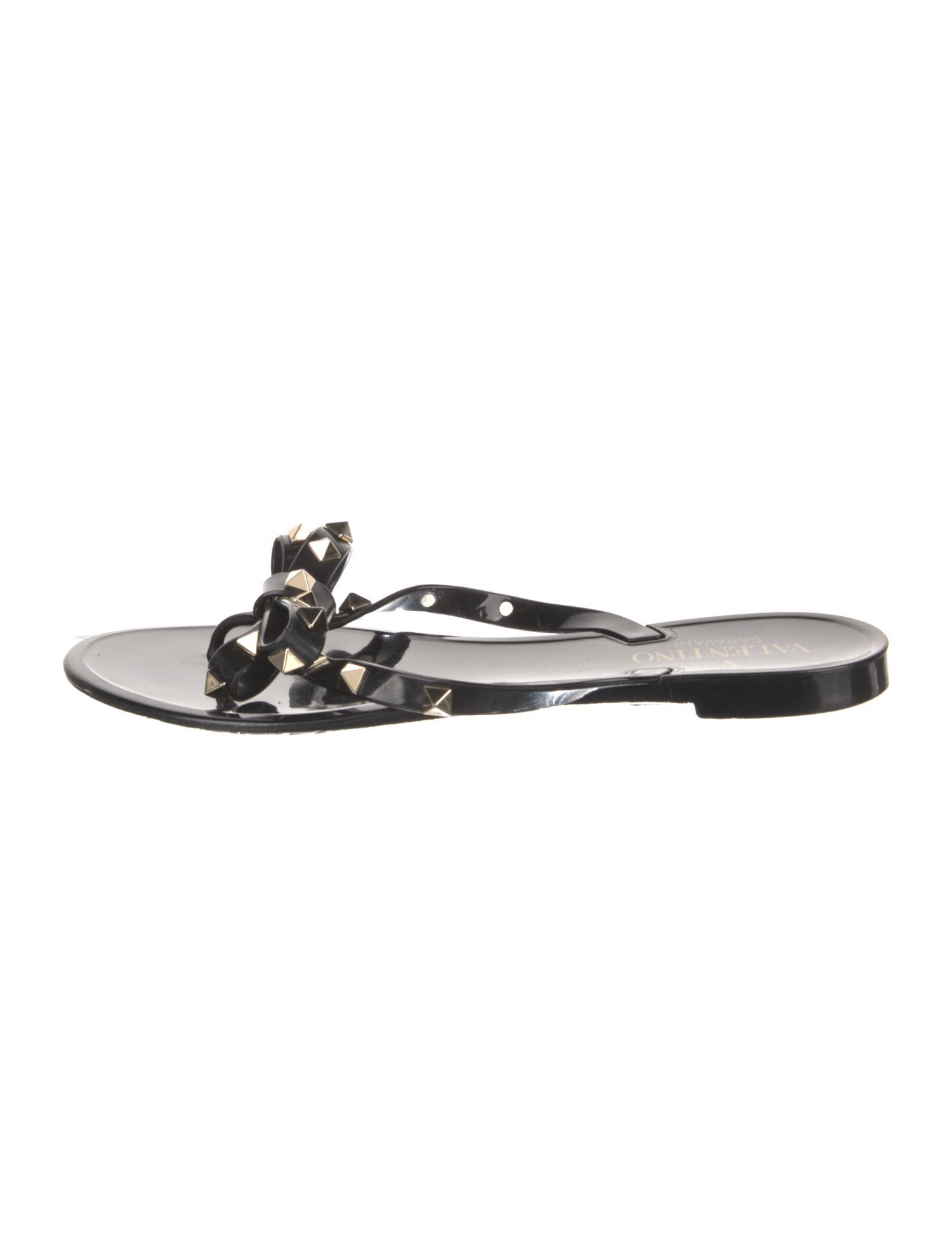 Valentino Rockstud Accents Rubber Slides