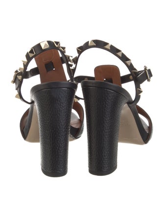 Valentino Rockstud Accents Leather Slingback Sandals