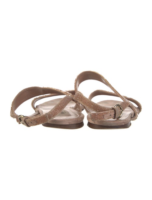 Valentino Leather Crystal Embellishments Slingback Sandals