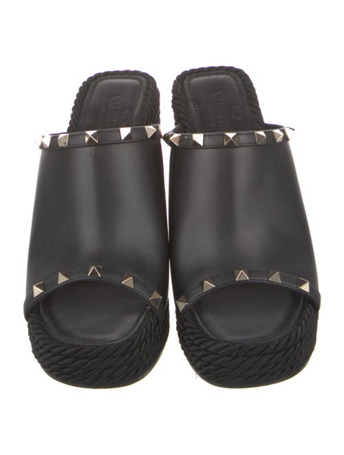 Valentino Rockstud Accents Leather Espadrilles