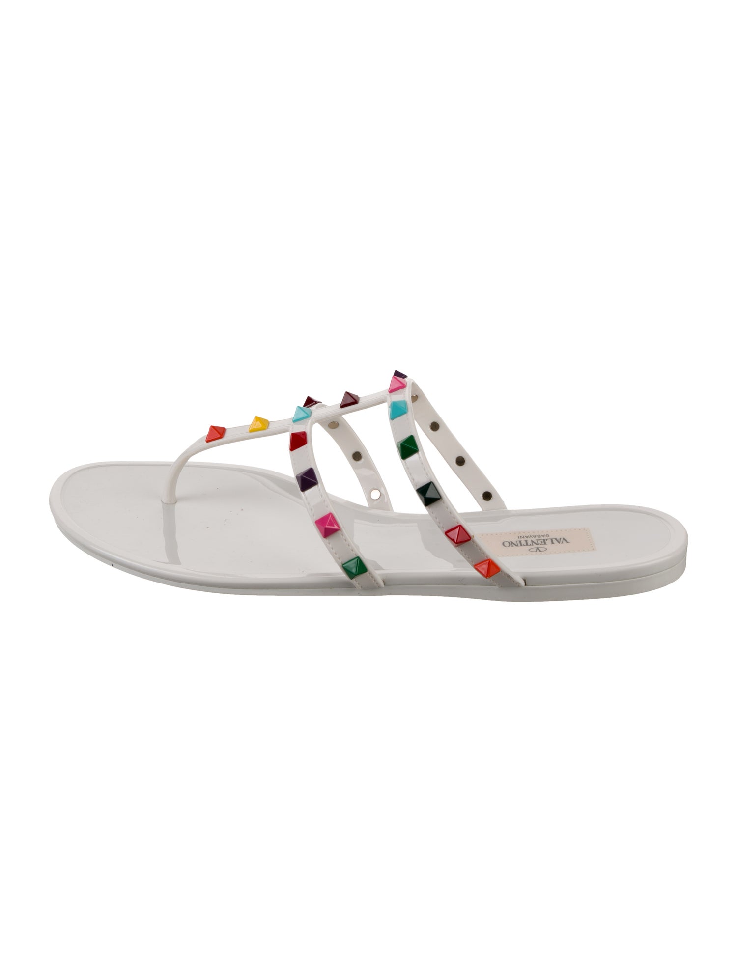 Valentino Rockstud Accents Rubber Slides