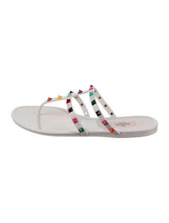 Valentino Rockstud Accents Rubber Slides