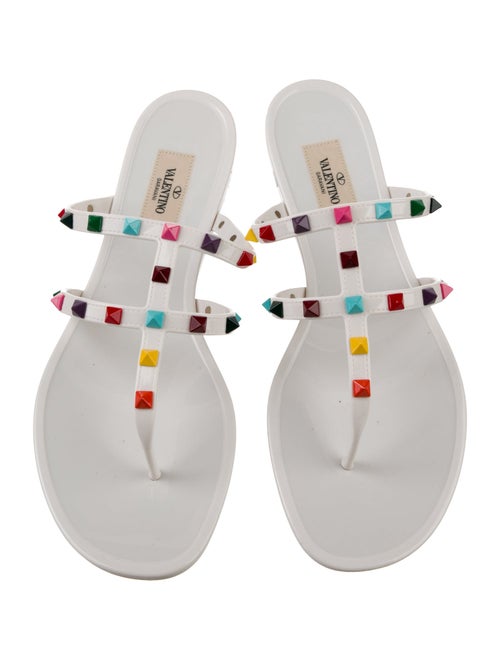 Valentino Rockstud Accents Rubber Slides